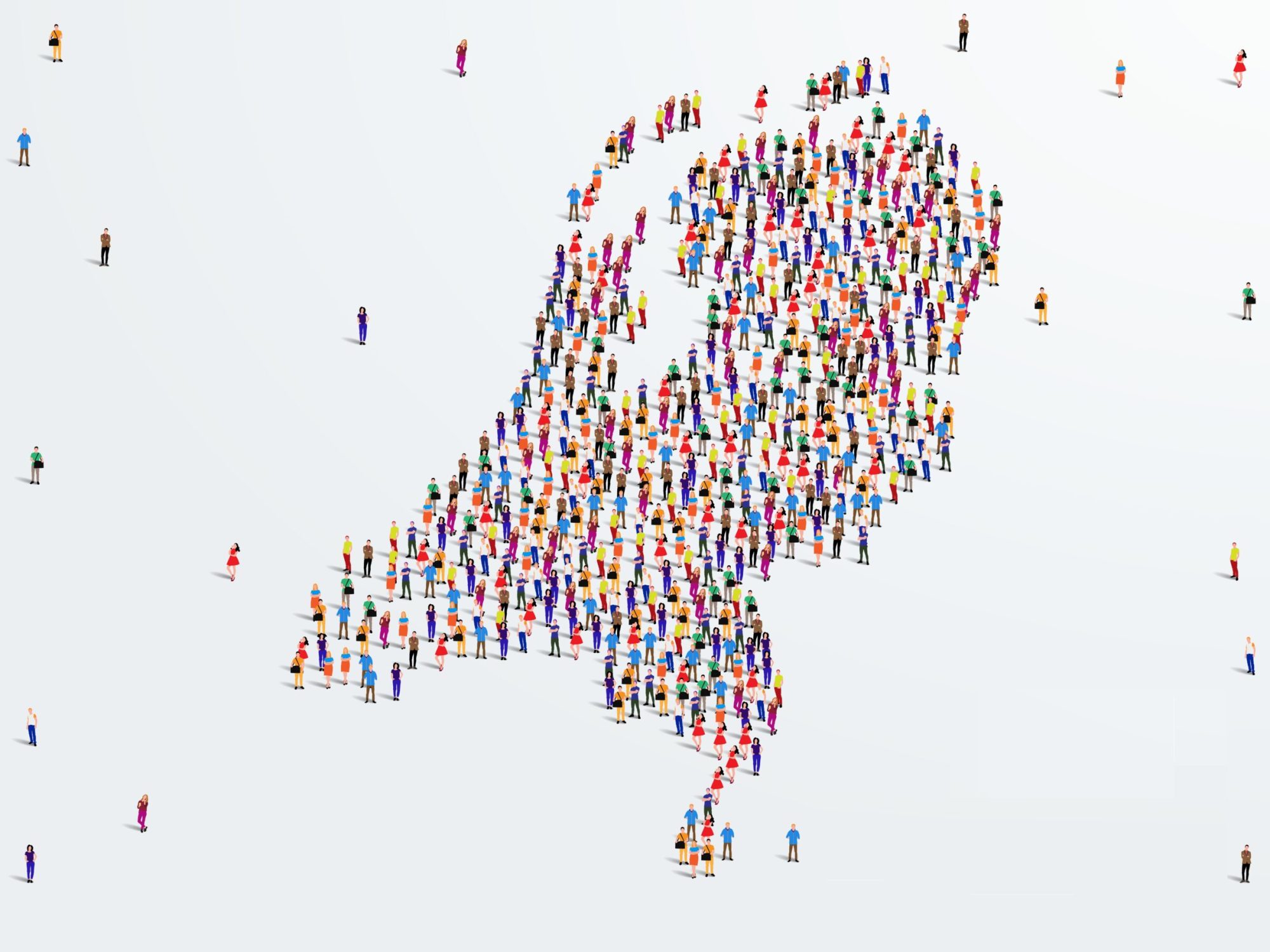 Netherlands,Or,Holland,Map.,Large,Group,Of,People,Form,To