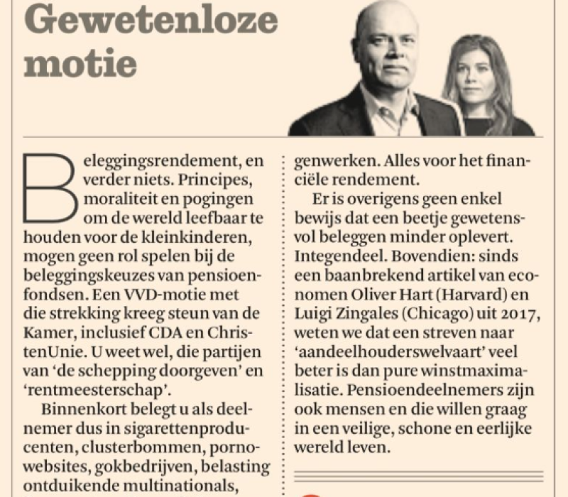 Duurzaamheid als kans voor waardecreatie?